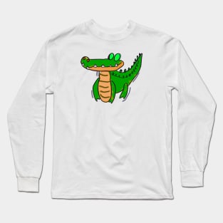 Cute Alligator Drawing Long Sleeve T-Shirt